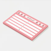 Takenlijst Rozen op Roze & Wit Post-it® Notes (Schuin)