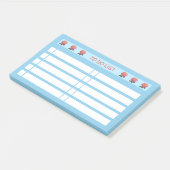 Takenlijst Rozen op Turquoise & Wit Post-it® Notes (Schuin)