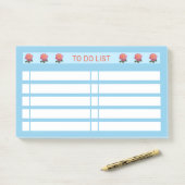 Takenlijst Rozen op Turquoise & Wit Post-it® Notes (Op bureau)