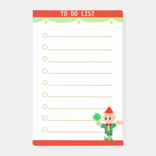 Takenlijst & Schattige Elf Post-it® Notes (Voorkant)