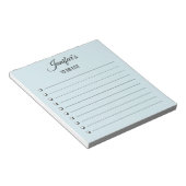 Takenlijst Script Blush Blauwe Notitieblok (Schuin)