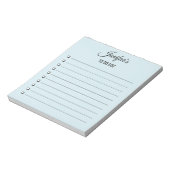 Takenlijst Script Blush Blauwe Notitieblok (Linkerzijde)