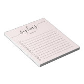 Takenlijst Script Blush Roze Notitieblok (Schuin)