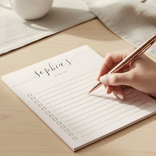 Takenlijst Script Roze Notitieblok