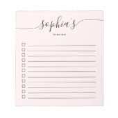 Takenlijst Script Roze Notitieblok (Voorkant)