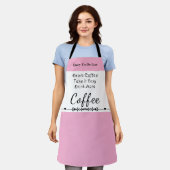 Takenlijst voor koffieliefhebbers wit roze schort (Gedragen)