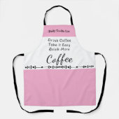Takenlijst voor koffieliefhebbers wit roze schort (Voorkant)