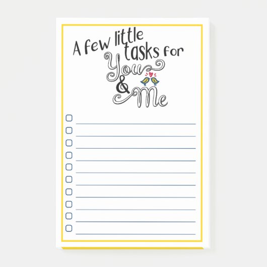Takenlijst voor koppels Man & Vrouw Post-it® Notes (Voorkant)