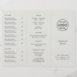 Takeout | Gray Logo Restaurant Takeaway Menu
