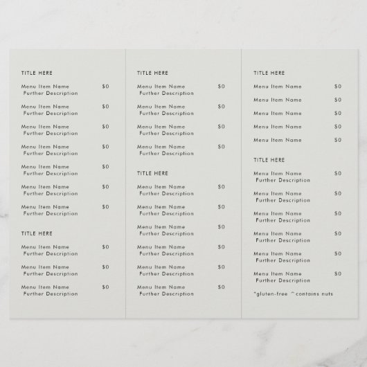 Takeout | Gray Logo Restaurant Takeaway Menu (Achterkant)