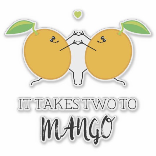 Takes Two naar Mango Tango Funny Food Pun Sticker (Voorkant)