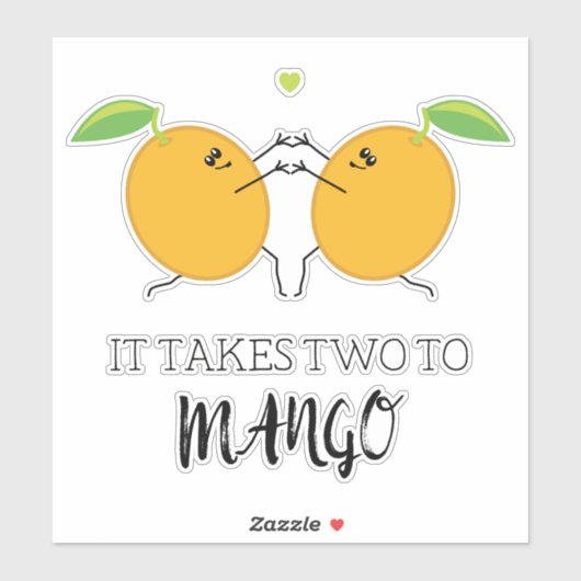 Takes Two naar Mango Tango Funny Food Pun Sticker (Vel)