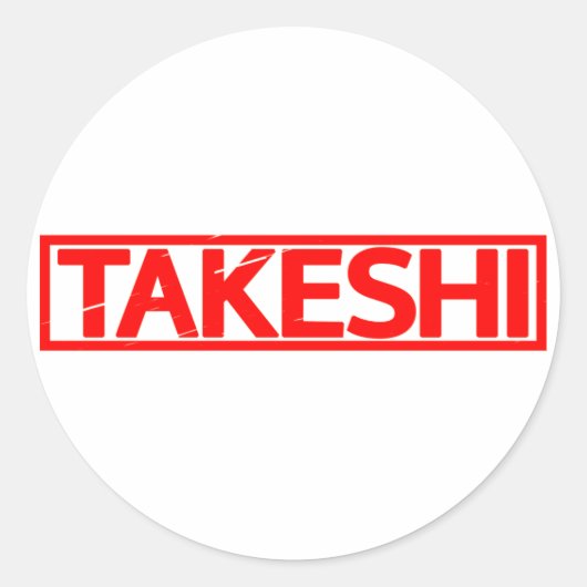 Takeshi Stamp Ronde Sticker (Voorkant)
