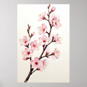 Taketak bloesemtak aquarel poster