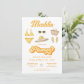 Taking the Plunge Beach Pool Bruiloftsborrel Kaart (Staand voorkant)