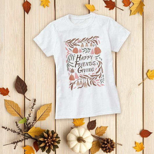 Takken, bladeren en pompoenen herfst Friendsgiving T-shirt