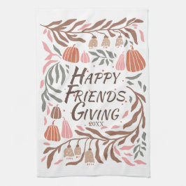 Takken, bladeren en pompoenen herfst Friendsgiving Theedoek