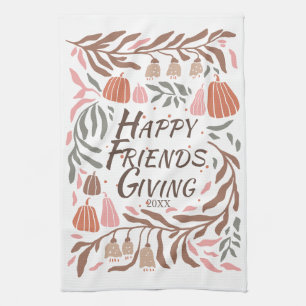 Takken, bladeren en pompoenen herfst Friendsgiving Theedoek
