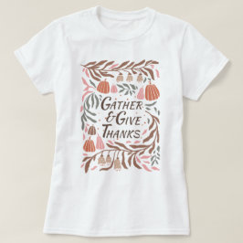 takken, bladeren en pompoenen herfst Thanksgiving T-shirt