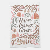 takken, bladeren en pompoenen herfst Thanksgiving Theedoek (Verticaal)