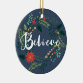 takken en bessen geloven kerstversiering keramisch ornament (Rechts)