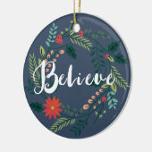 takken en bessen geloven kerstversiering keramisch ornament (Links)