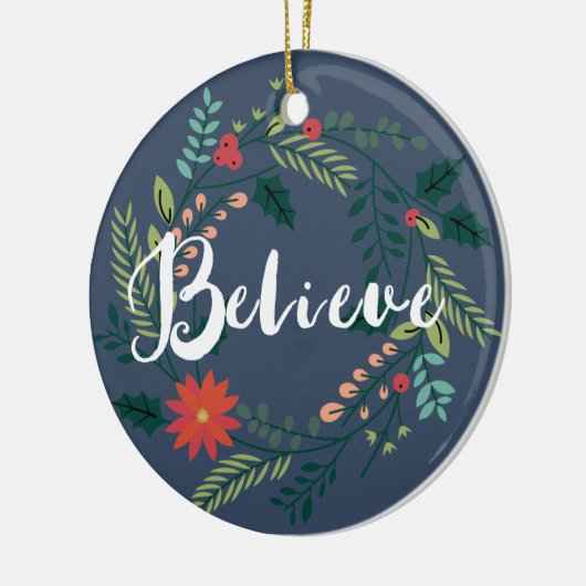 takken en bessen geloven kerstversiering keramisch ornament (Links)