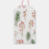 Takken en Bessen Kerst Warme Chocolademix Cadeaulabel (Achterkant)