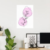 Takken En Bladeren Lijnkunst Poster (Thuiskantoor)