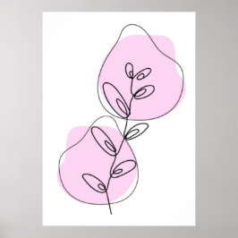 Takken En Bladeren Lijnkunst Poster