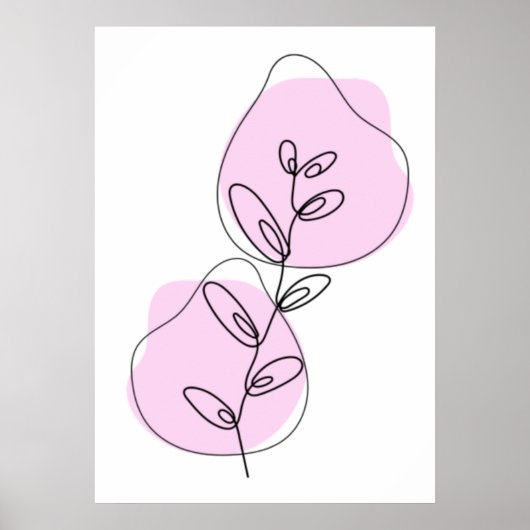 Takken En Bladeren Lijnkunst Poster (Voorkant)