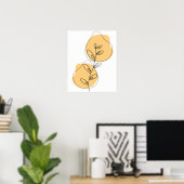 Takken En Bladeren Lijnkunst Poster (Thuiskantoor)