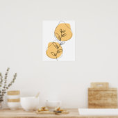 Takken En Bladeren Lijnkunst Poster (Keuken)