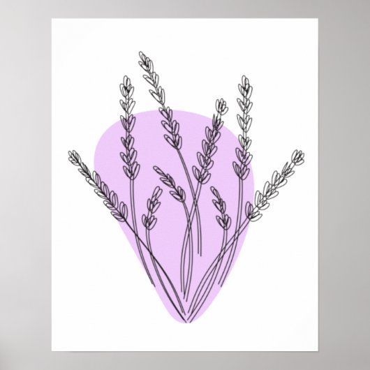 Takken En Bladeren Lijnkunst Poster (Voorkant)