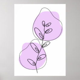 Takken En Bladeren Lijnkunst Poster