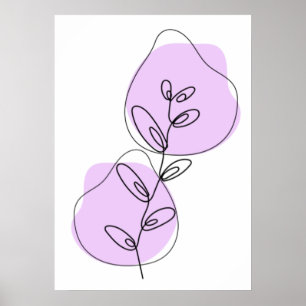 Takken En Bladeren Lijnkunst Poster