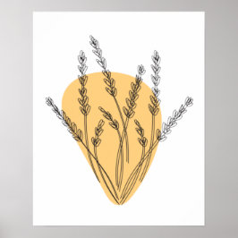 Takken En Bladeren Lijnkunst Poster
