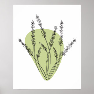 Takken En Bladeren Lijnkunst Poster