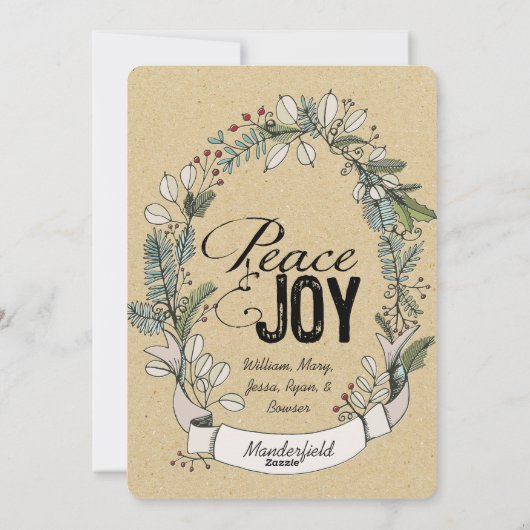 Takken en de Vrede en de Vreugde van Bessen Feestdagenkaart (Achterkant)