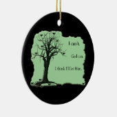 takken - groen - vogelboom - ik kantel God kan Keramisch Ornament (Rechts)