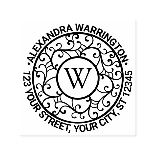 Takken Lacewerk Naam Initiaal Retouradres Zelfinktende Stempel (Design)