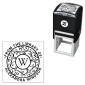 Takken Lacy Filigree Naam Initiaal Bibliotheek Boe Zelfinktende Stempel (In situ)