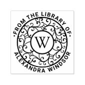 Takken Lacy Filigree Naam Initiaal Bibliotheek Boe Zelfinktende Stempel (Design)