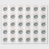 takken met rode bessen, bladeren foto Kerstmis Cadeaupapier (Vlak)