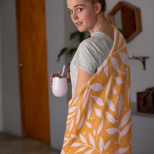  takken - oranje en roze fleece deken