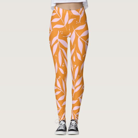 takken - oranje en roze leggings (Voorkant)