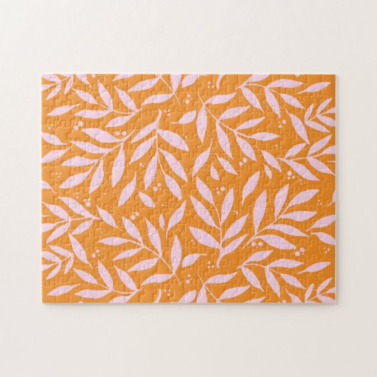  takken - oranje en roze legpuzzel (Horizontaal)