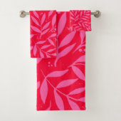  takken - roze en rood bad handdoek (Insitu)