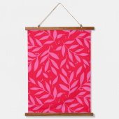takken - roze en rood hangend wandkleed (Voorkant)