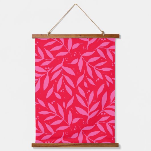 takken - roze en rood hangend wandkleed (Voorkant)